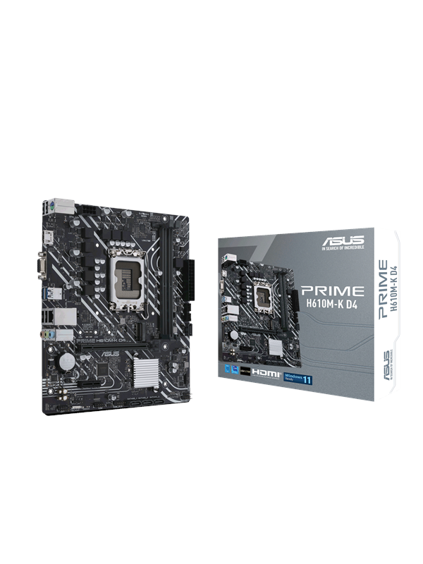 ASUS PRIME H610M-K D4 Emolevy - Intel H610 - Intel LGA1700 - DDR4 RAM - Micro-ATX