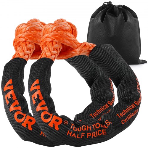 VEVOR Soft Shackle Synthetic Recovery Rope 2PCS 1.3x56 cm 20 Ton Break Strength