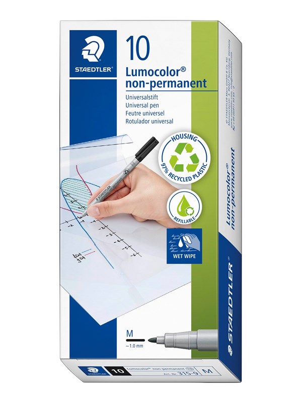 Staedtler Universal pen Lumocolor non-p.10 pcs M red
