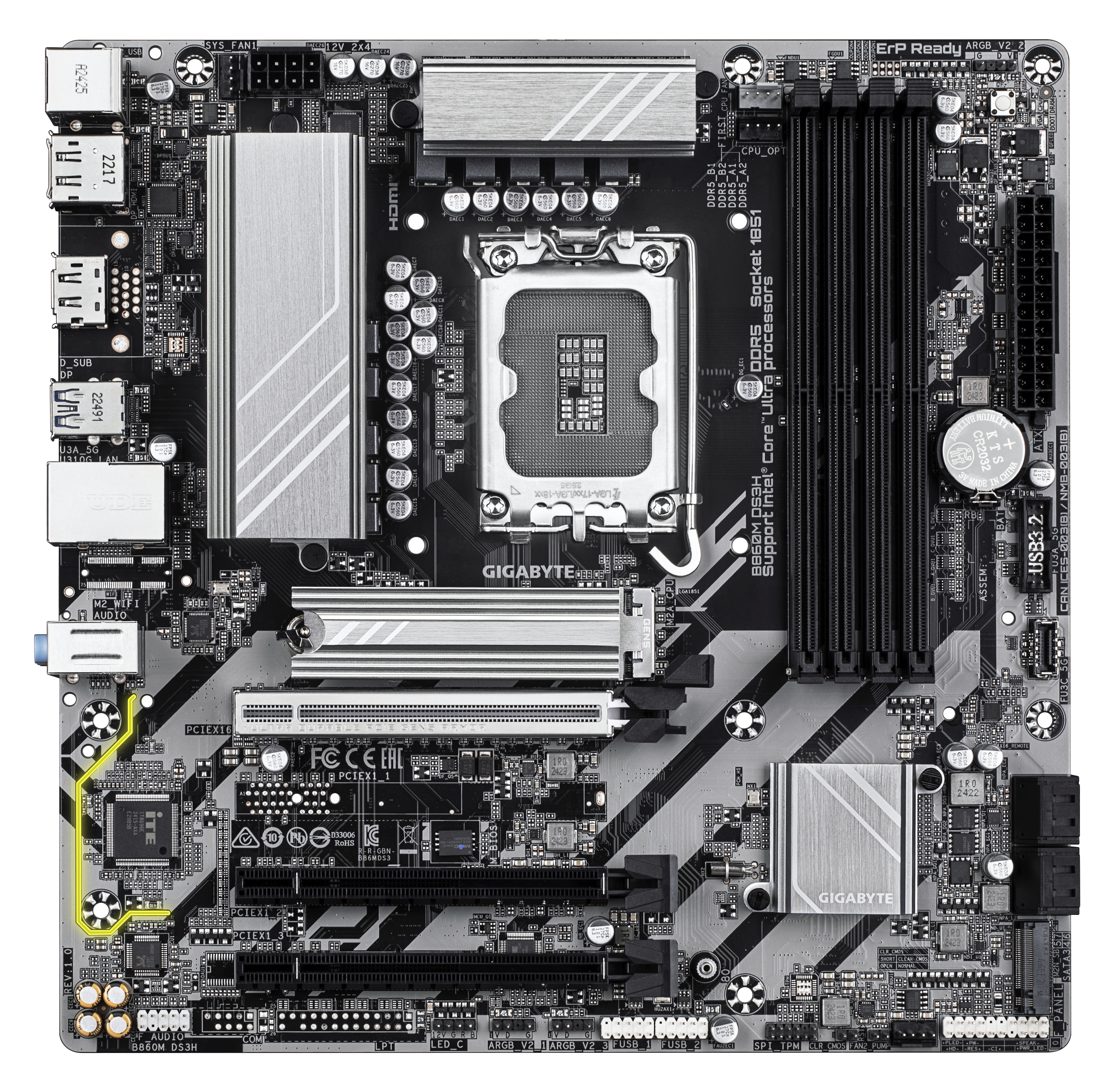 GIGABYTE B860M DS3H Emolevy - Intel B860 - Intel LGA1851 - DDR5 RAM - Micro-ATX