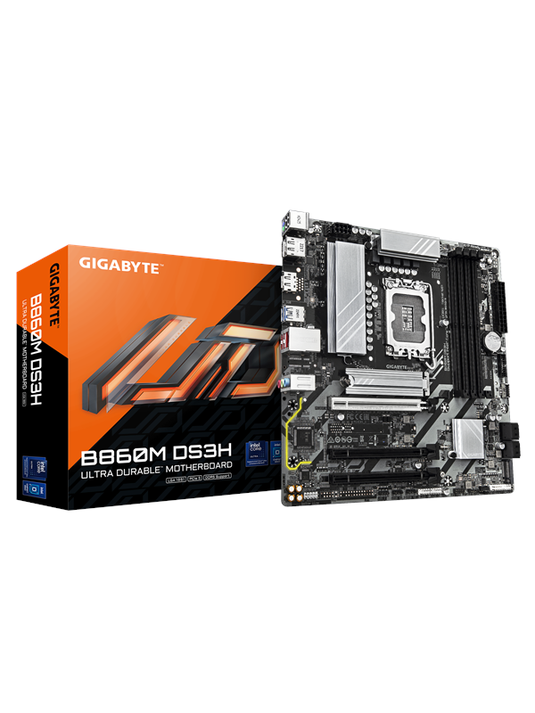 GIGABYTE B860M DS3H Emolevy - Intel B860 - Intel LGA1851 - DDR5 RAM - Micro-ATX