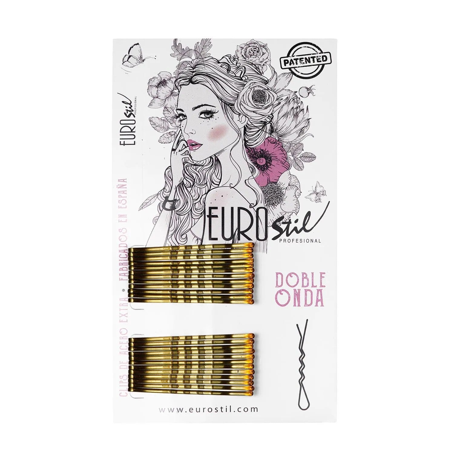 Eurostil Hair Box Clip Double Wave Bronze 24un