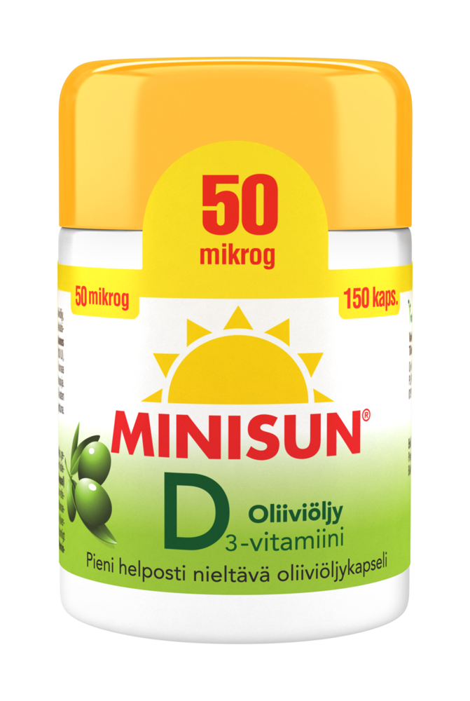 Minisun Oliiviöljykapseli 50 mikrog 150 kpl