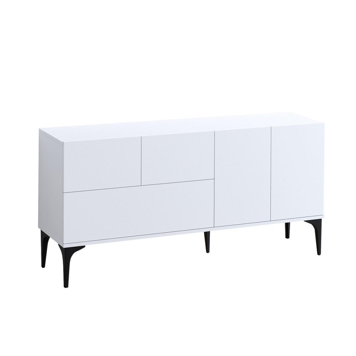 Norda Design Moderni konsolipöytä, valkoinen ja musta, 150 x 75 x 35 cm | 100 % melamiinipinnoitettu, 18 mm paksu | tyylikäs ja käytännöllinen