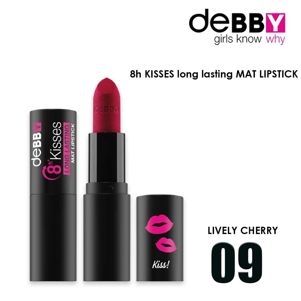 Debby Pitkäkestoinen Matta Huulipuna 8H Kisses 09 Lively Cherry