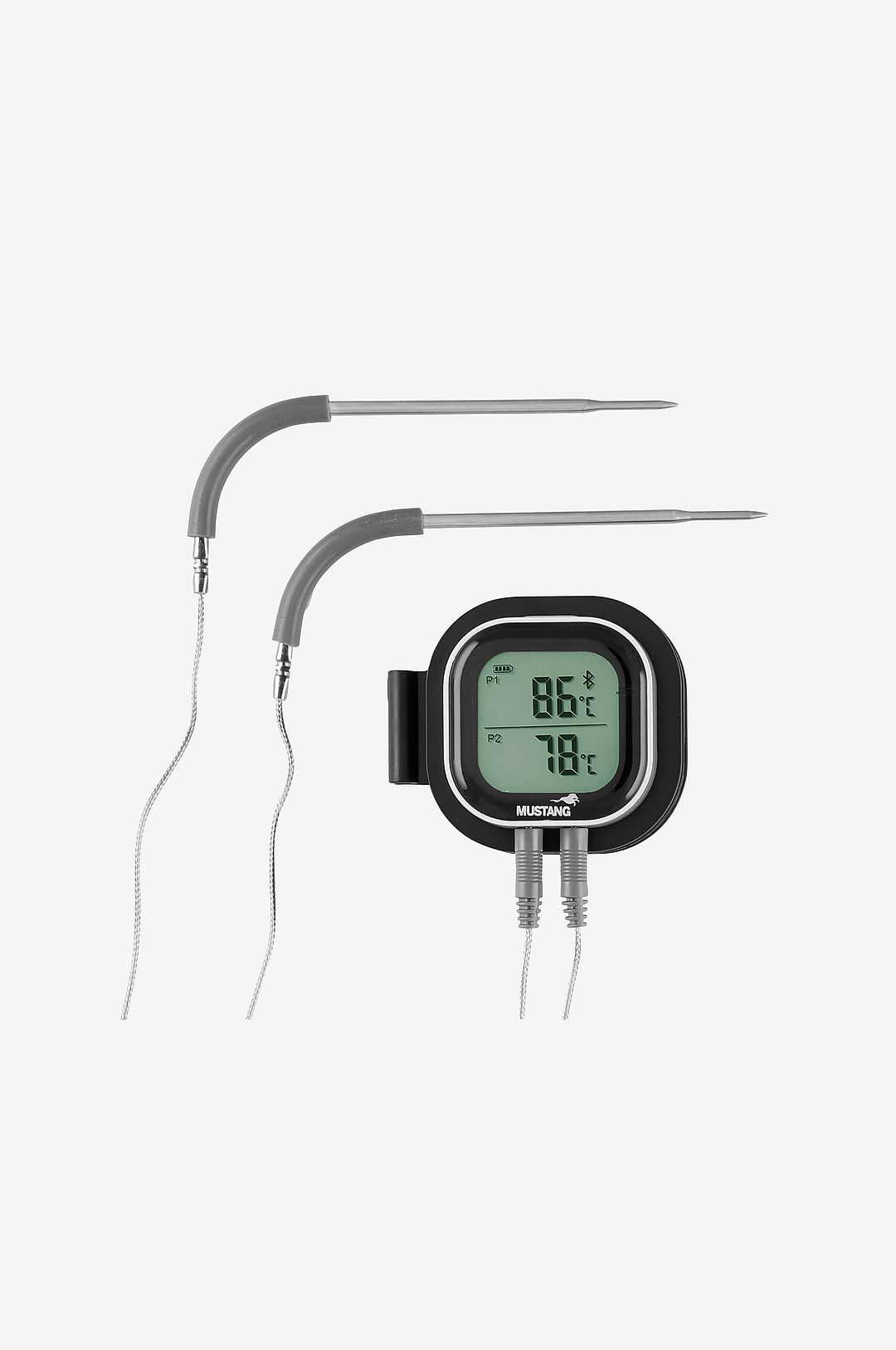 Mustang Digitaalinen Bluetooth-paistolämpömittari kahdella anturilla, -50 – +300 °C, musta