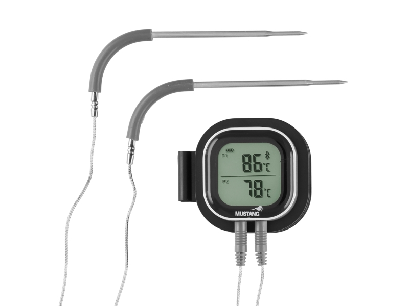Mustang Digitaalinen Bluetooth-paistolämpömittari kahdella anturilla, -50 – +300 °C, musta