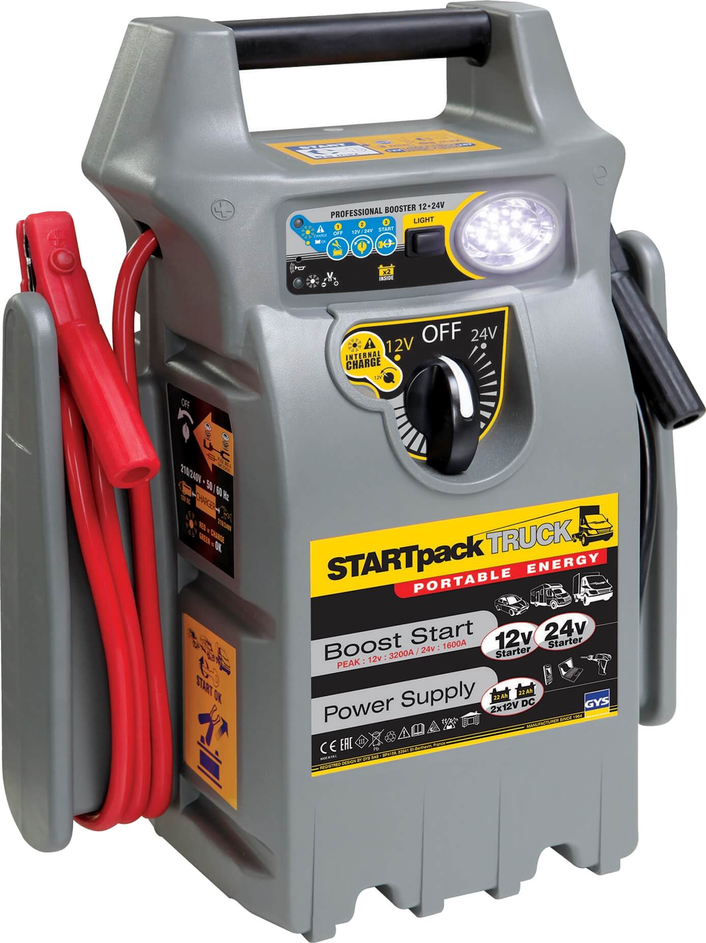 Apukäynnistin Startpack Truck 1450/1300 A, 12/24 V, GYS