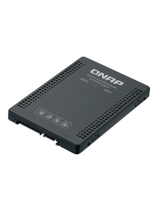 QNAP QDA-A2MAR - 2,5 tuuman SATA - Dual M.2 2280 SATA SSD -sovitin, Musta
