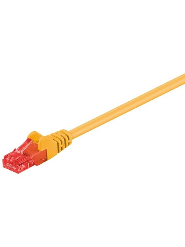 Goobay CAT 6 patchkabel, U/UTP, gul kopparklädd aluminiumtråd (CCA)