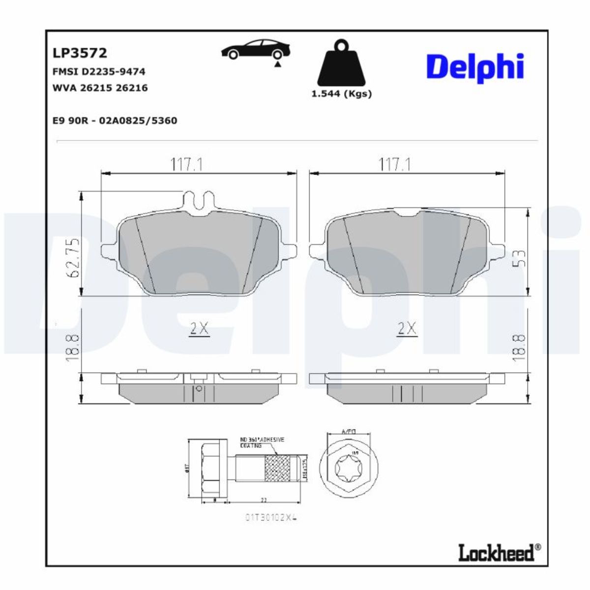 Jarrupalat, levyjarru DELPHI LP3572