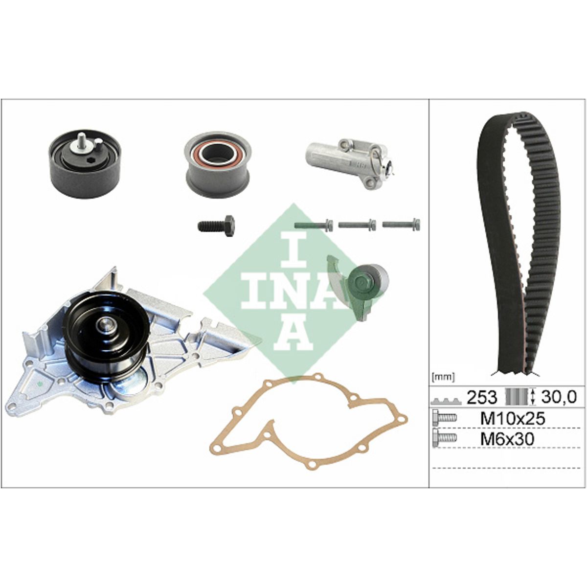 Vesipumppu + jakohihnasarja INA 530 0179 33