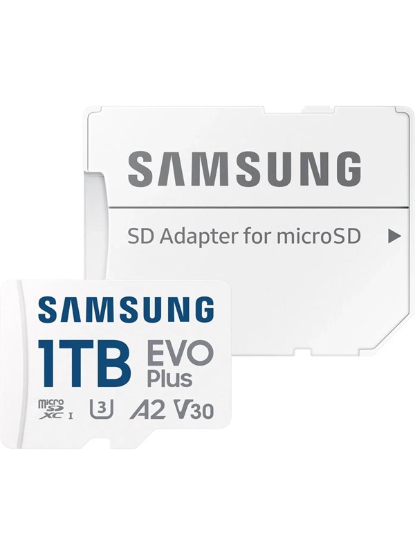 Samsung EVO Plus 1 Tt MicroSDXC UHS-I U3 V30 A2 -muistikortti + SD-adapteri