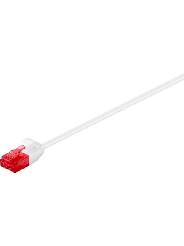 Goobay CAT 6 smal patchkabel, U/UTP, vit kopparledare (CU)