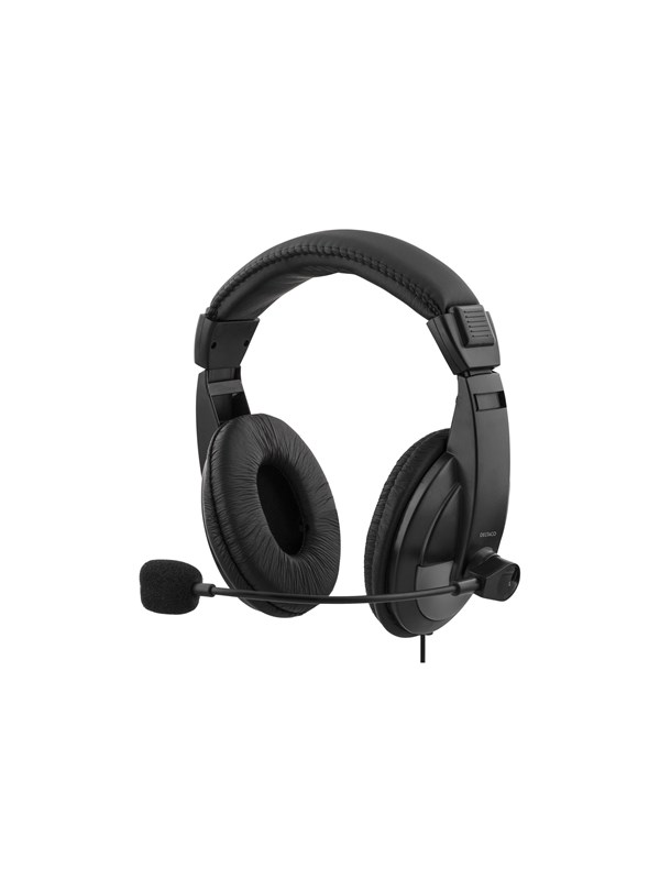 DELTACO USB-kuulokemikrofoni, 40mm elementit, 32Ohm, 20Hz-20kHz, musta