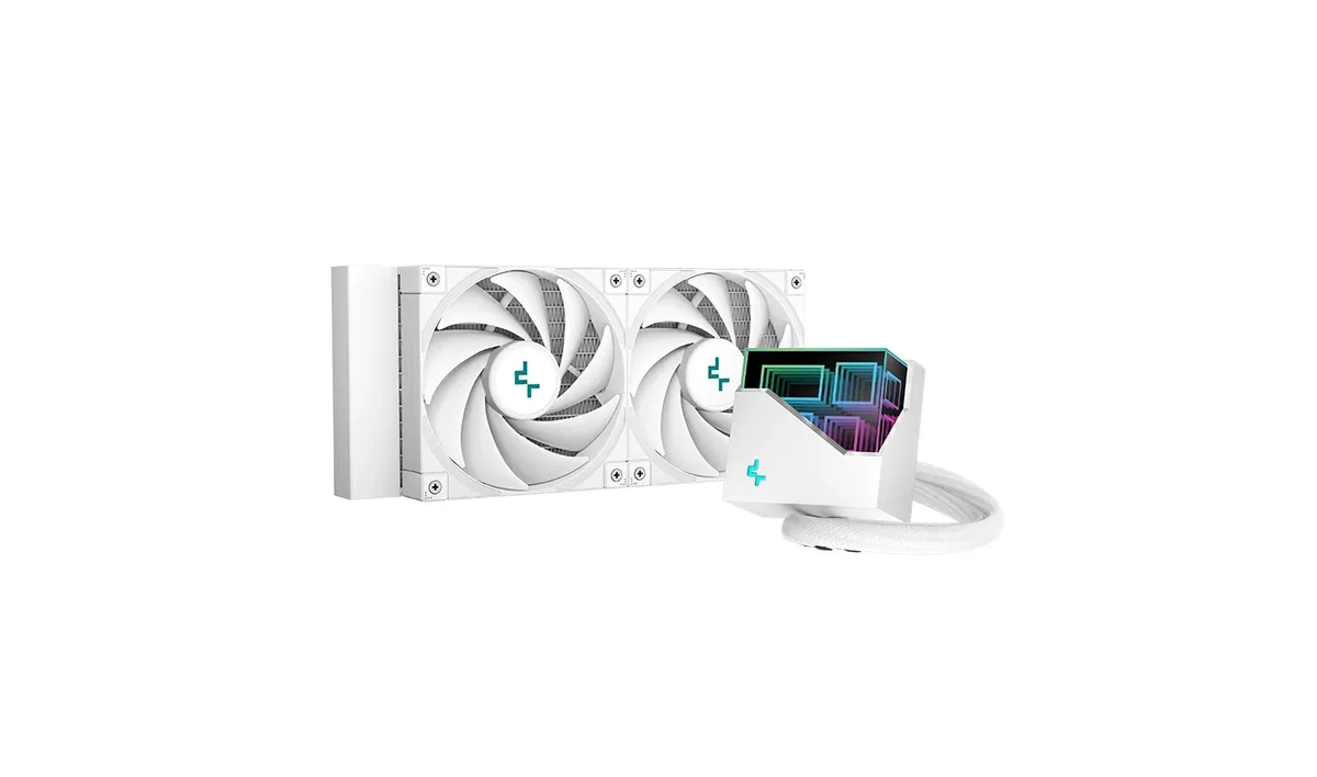 DeepCool LT520 WH, All-in-one-nesteenjäähdytin, 12 cm, Valkoinen