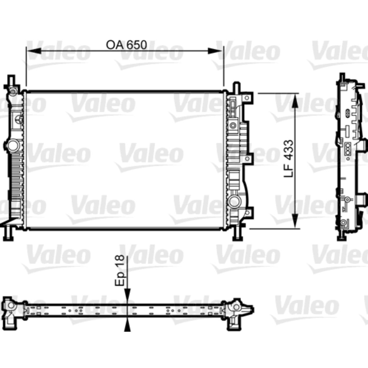 Jäähdytin, moottorin jäähdytys VALEO 735555