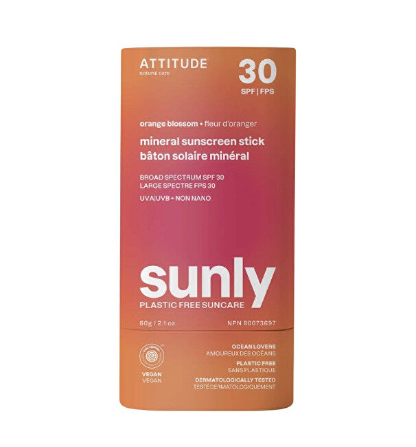 Attitude Sunly Stick mineraaliruskettava kermapuikko SPF 30 Appelsiininkukka 60 g