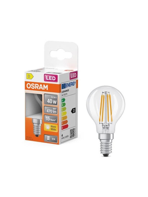 OSRAM LED Pallo 40 Kirkas 3,4W 827 E14 4099854468759 Vastaa: N/A