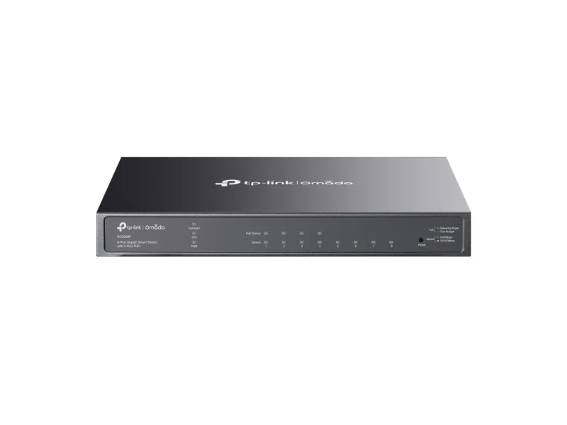 TP-LINK Omada SG2008P - Hallittava 8-porttinen gigabit-kytkin Power over Ethernet Plus -tuella, musta