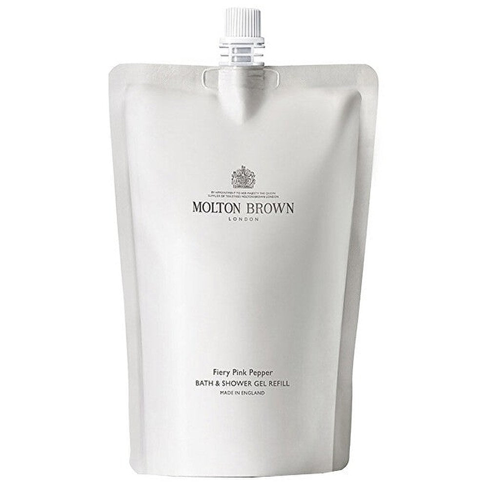 Molton Brown Fiery Pink Pepper -suihkugeeli Infinite Bottle 400 ml täyttöpakkauksessa