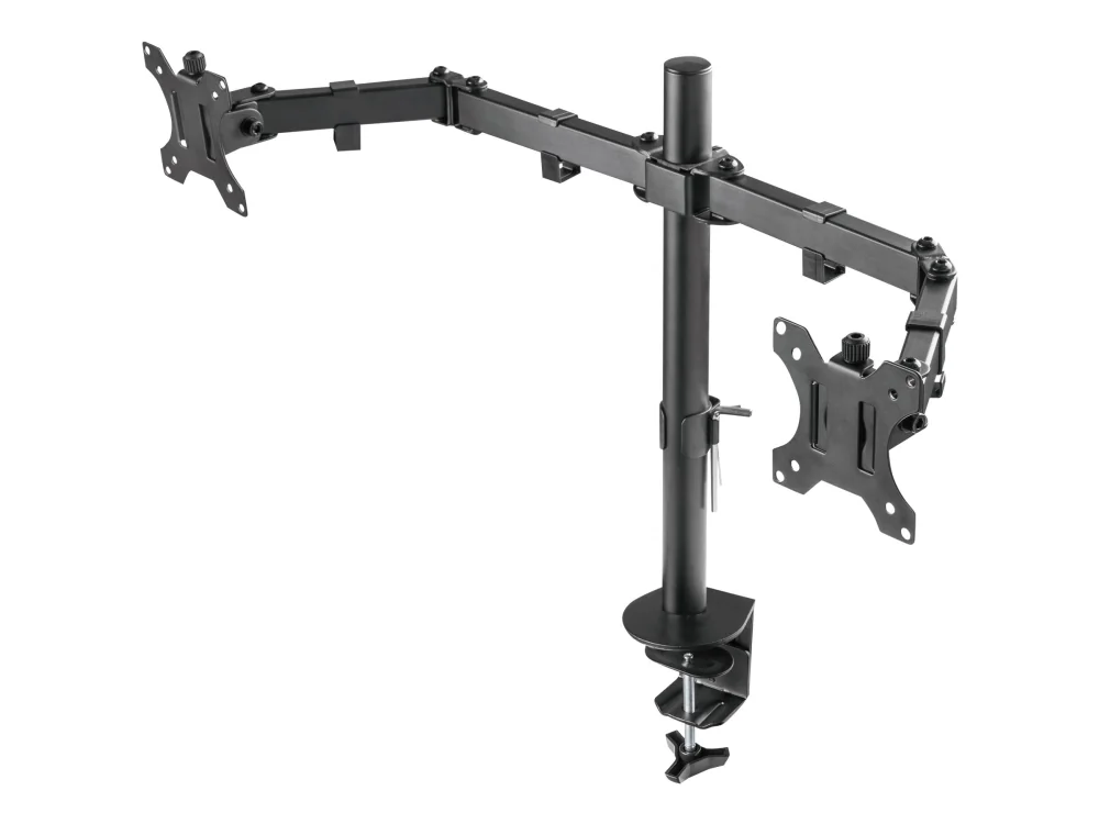 Deltaco Dual Monitor Desk Mount for 13"-32" screens - Musta
