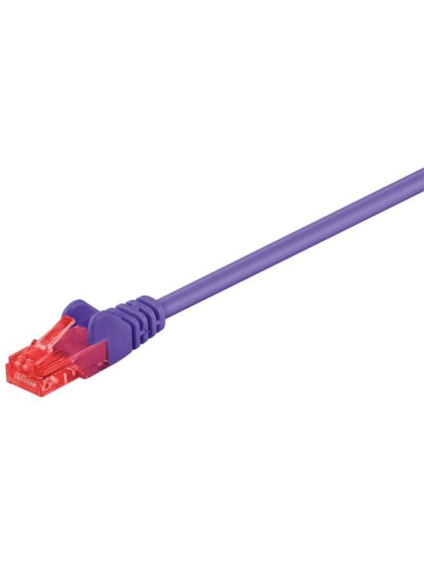 Goobay CAT 6 patchkabel, U/UTP, violett kopparklädd aluminiumtråd (CCA)
