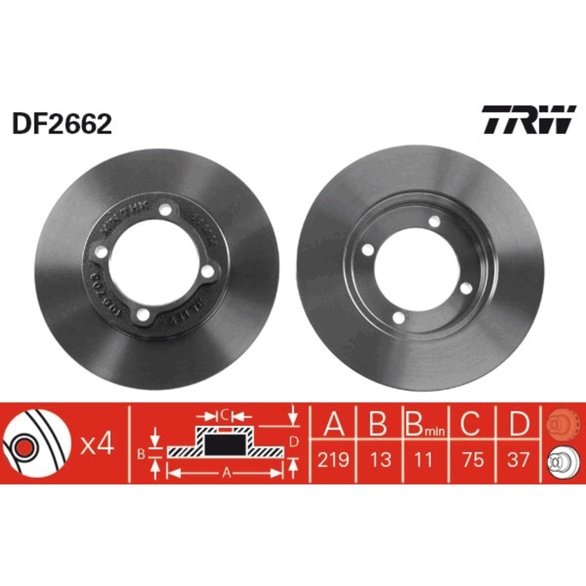 Jarrulevy TRW DF2662
