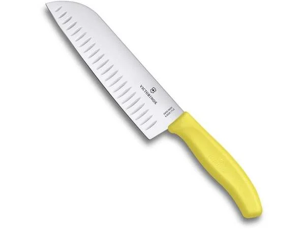 Victorinox Swiss Classic Santoku-veitsi, 17 cm, keltainen
