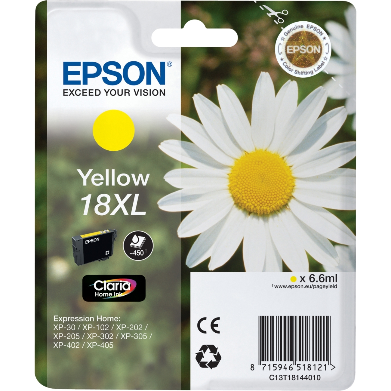 Epson Epson 18XL Mustepatruuna Keltainen T1814 Vastaa: N/A
