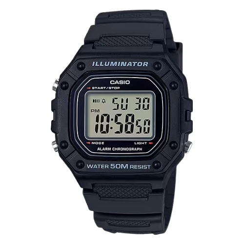 Casio W-218H-1AVDF Illuminator Digitaalinen Urheilukello - Musta