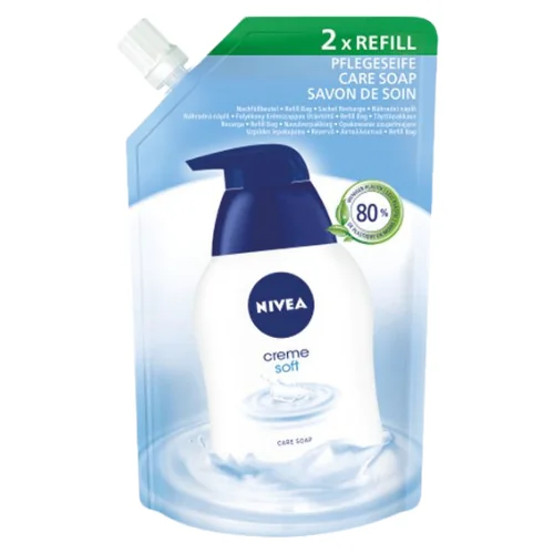 Nivea Creme Soft Nestemäinen Käsisaippua Manteliöljyllä Täyttöpussi - 500 ml