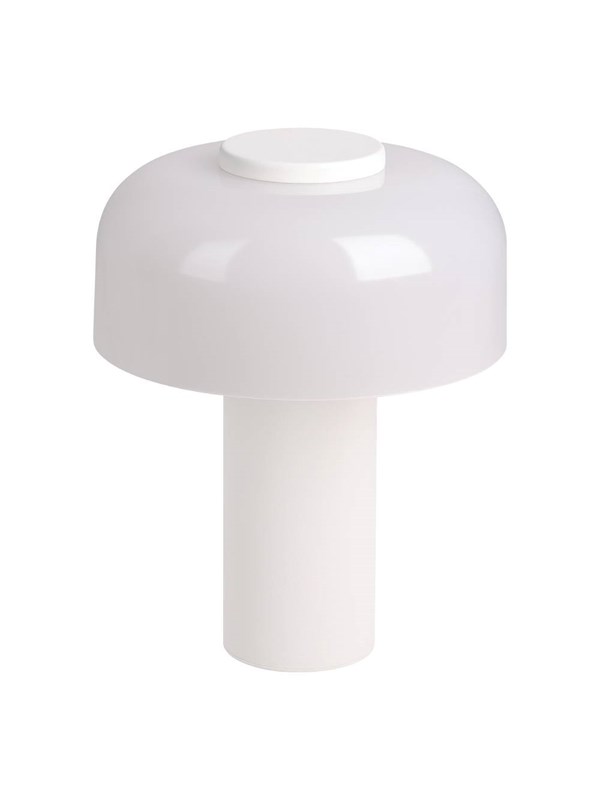 Ladattava LED-pöytävalaisin Ponente, Ø 16 cm, valkoinen, CCT, himmennettävä