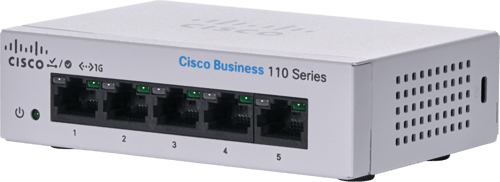 Cisco Business 110 Series CBS110-5T-D-EU - hallitsematon 5-porttinen Gigabit Ethernet -kytkin, harmaa