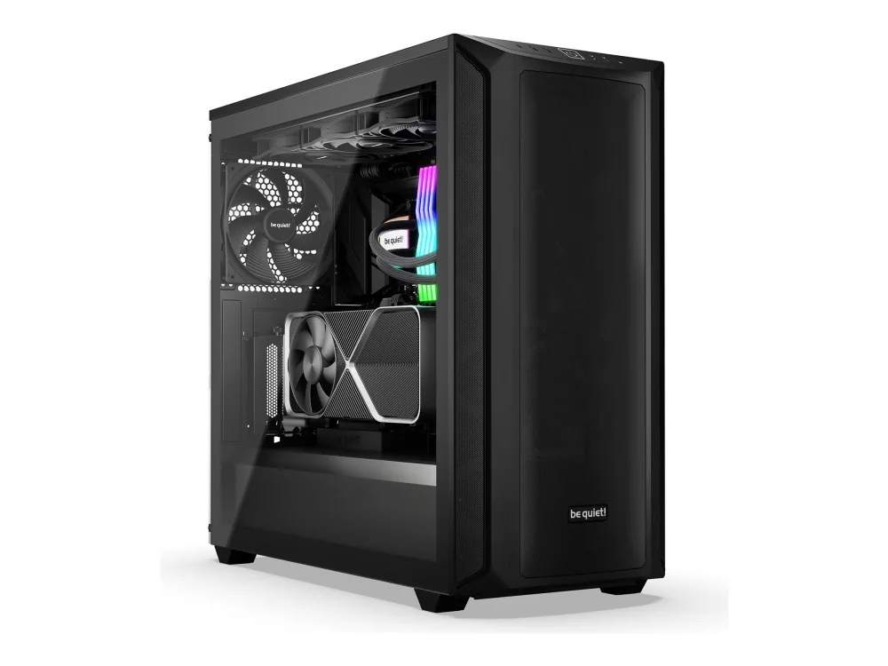 be quiet! Shadow Base 800 Black, Midi Tower, PC, Musta, ATX, EATX, mikro ATX, Mini-ITX, Akryylinitriilibutadieenistyreeni (ABS), Terästä, Karkaistu lasi, 18 cm