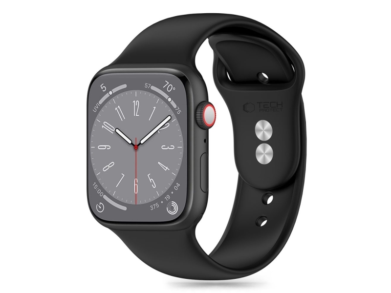 Rannekoru Apple Watch 3 / 4 / 5 / 6 / 7 / 8 / 9 / SE (38 / 40 / 41 MM) Tech-Protect silikoni musta
