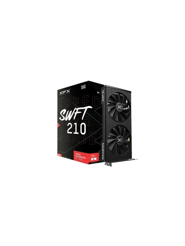 XFX Radeon RX 7600 SPEEDSTER SWFT 210 Core Edition OC 8 Gt -näytönohjain