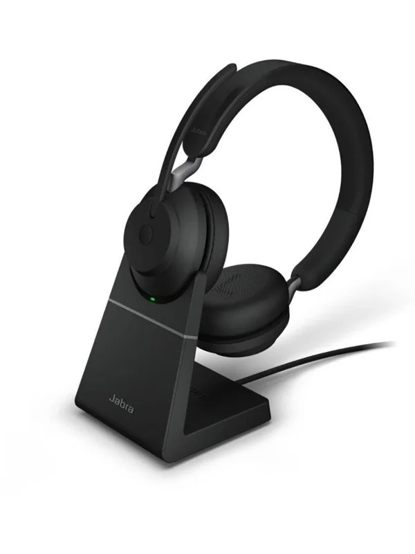 Jabra Evolve2 65 Link380a UC Stereo Stand Musta