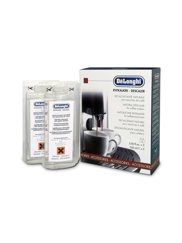 DeLonghi EcoDecalk Mini -kahvikoneen kalkinpoistoaine, 2 x 100 ml