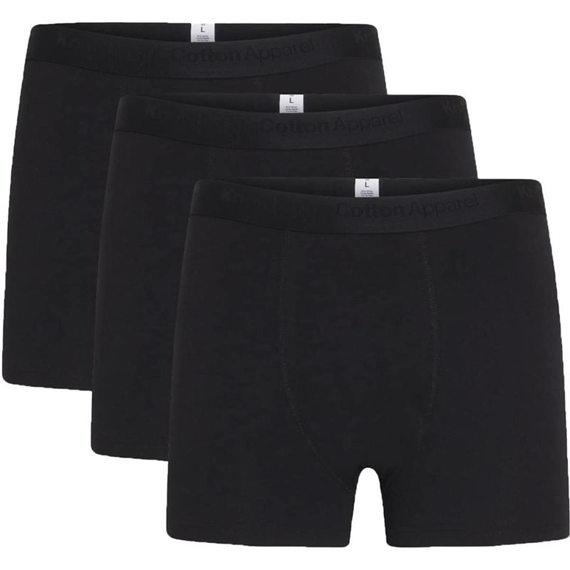 KnowledgeCotton Apparel Anker 3-Pack Underwear Black Jet - M
