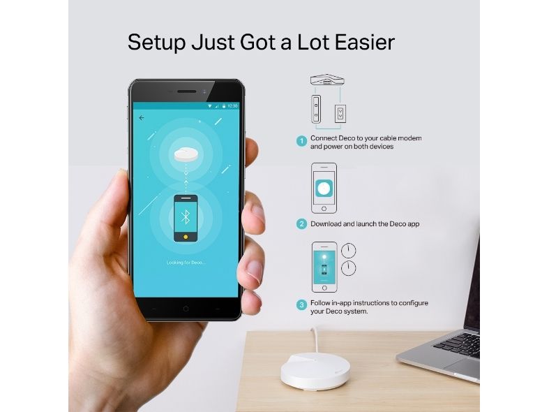 TP-Link Deco M9 Plus (3-pakkaus) AC2200 älykäs kotiverkon Mesh Wi-Fi -järjestelmä - Mesh router Wi-Fi 5