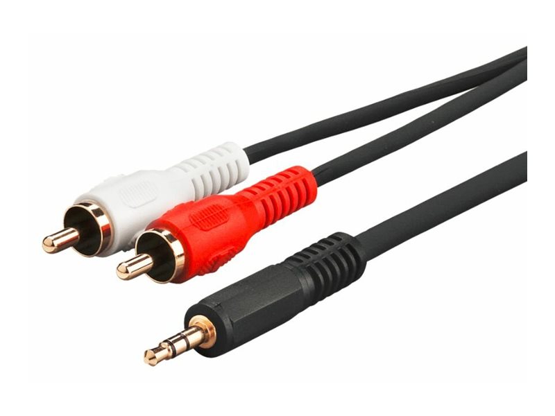 MicroConnect AUDLC15G 3,5 mm – 2xRCA -audiokaapeli, 15 m, musta