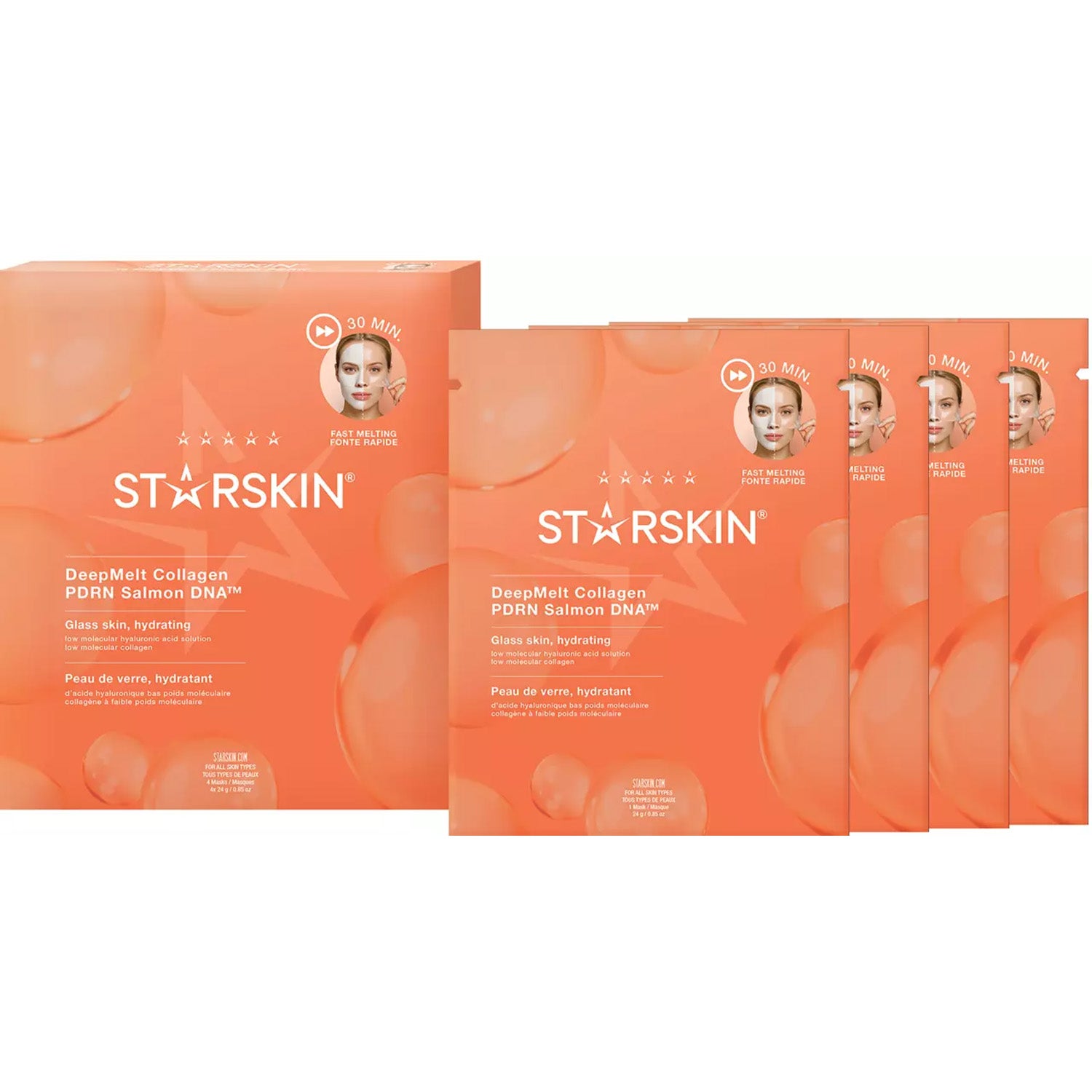Starskin DeepMelt Collagen PDRN Sheet Mask 4 pcs