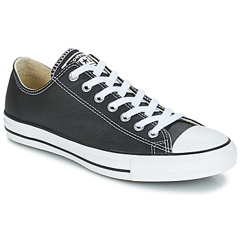 CONVERSE Matalavartiset tennarit 'Chuck Taylor All Star Leather' musta / valkoinen