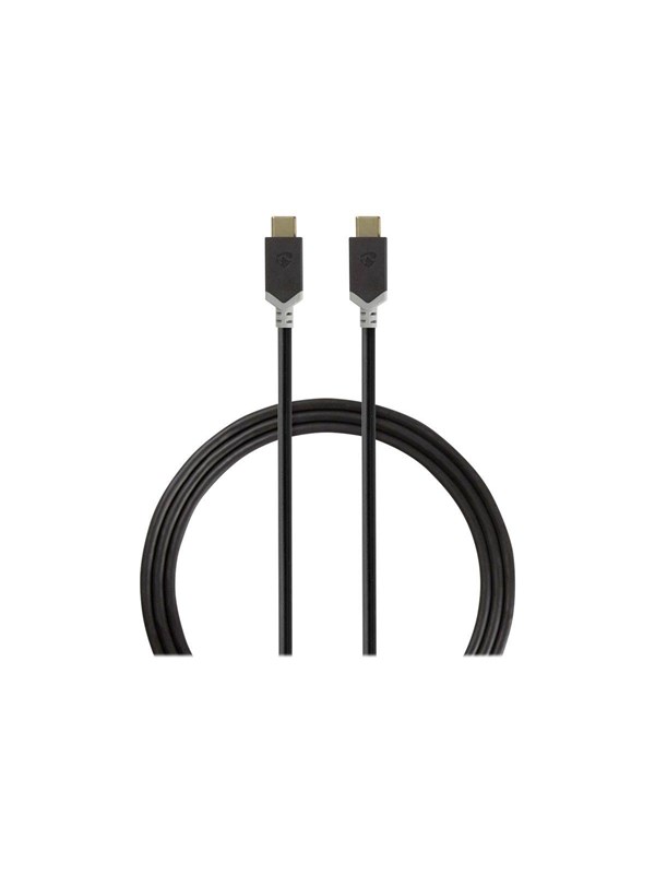 Nedis USB kaapeli | USB 3.2 Gen 1 | USB-CTM Uros | USB-CTM Uros | 60 W | 4K@60Hz | 5 Gbps | Niklattu | 1.00 m | Pyöreä | PVC | Antrasiitti | Laatikko