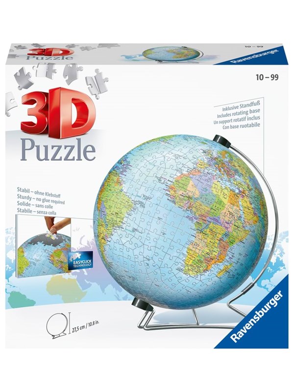 Ravensburger 3D-maapallo, 540 palaa 3D Palapeli