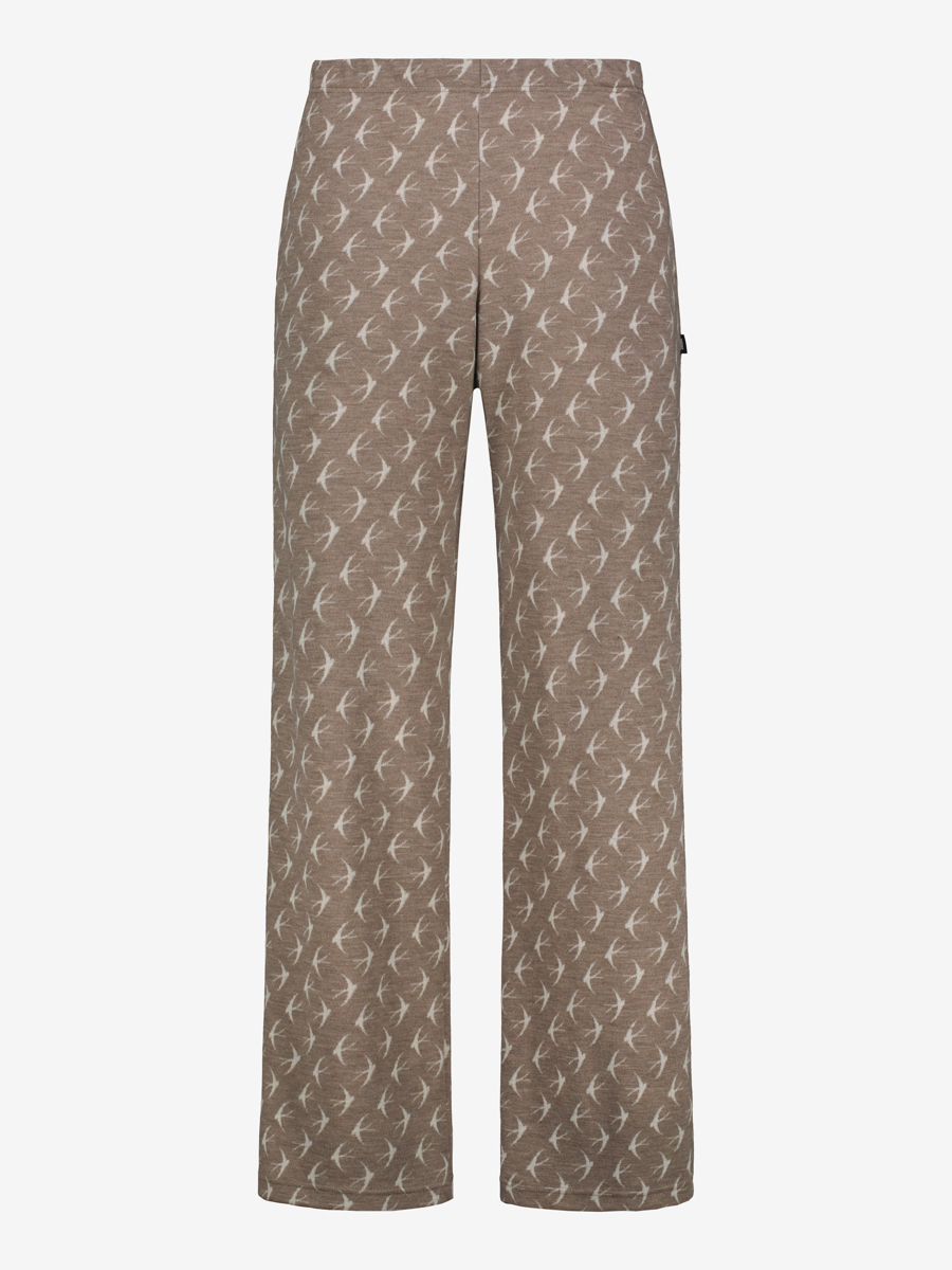 Svala Merino Design naisten leveälahkeiset olohousut, Pääsky Beige/Valkoinen 38