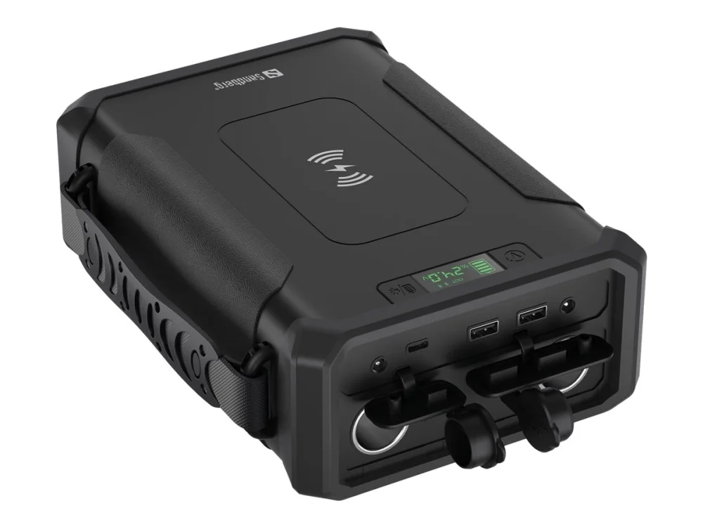 Sandberg Survivor Powerbank 8in1 96000, 96000 mAh, Langaton lataaminen, Musta