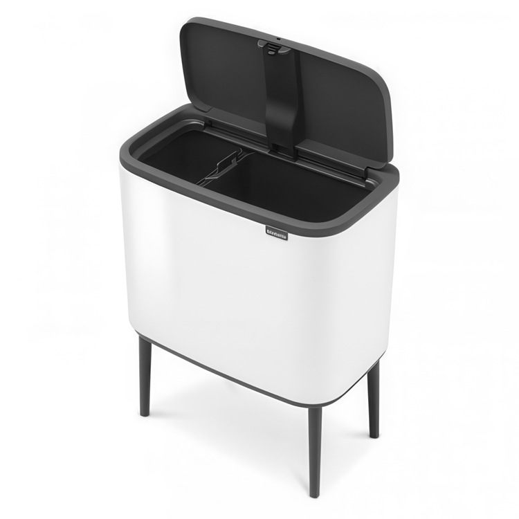 Kierrätysasema jaloilla, 2 lokeroa, Brabantia, Valkoinen