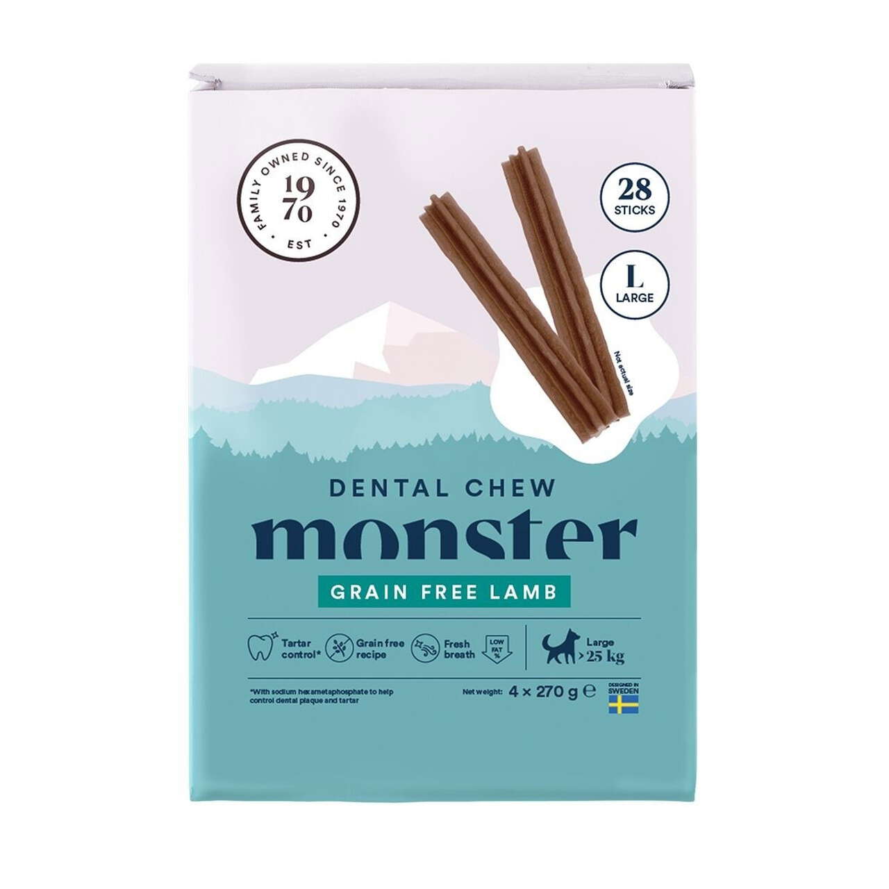 Monster Dog Dental Chew Lamb L Month 28 kpl 1080g